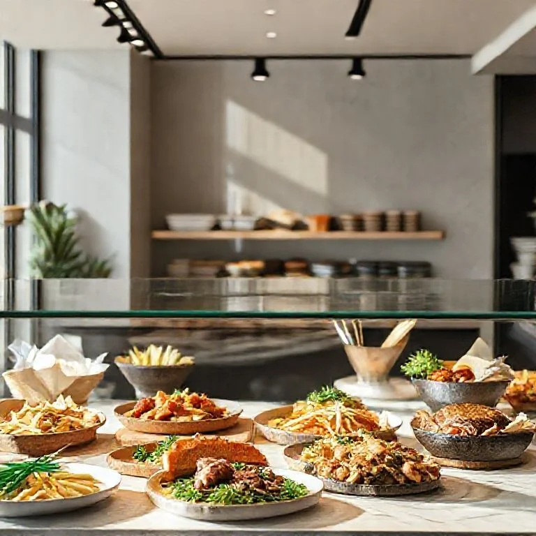 A perfectly seared scallop dish, meticulously arranged with delicate edible flowers and a vibrant green purée, on a dark, artisanal plate under soft studio lighting.